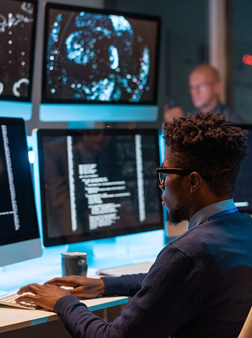 executives looking at screen